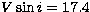 $V
\sin i = 17.4$