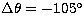 $\Delta\theta=-105\hbox{$^\circ$}$