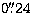 $0\hbox{$.\!\!^{\prime\prime}$}24$