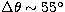 $\Delta
\theta\sim55^\circ$