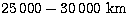 $25\,000-30\,000\ \rm
km$