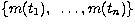 $\{m(t_1), ~\ldots,m(t_n)\}$