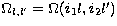 $\Omega_{l,l'} = \Omega(i_1l,i_2l')$