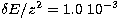 $\delta E/z^2= 1.0 \
10^{-3}$