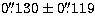 $0\hbox{$.\!\!^{\prime\prime}$}130 \pm 0\hbox{$.\!\!^{\prime\prime}$}119$