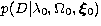 $p(D\vert\lambda_0,\Omega_0,\vec{\xi}_0)$