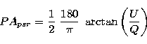 \begin{displaymath}
{PA}_{psr}=\frac{1}{2}\; \frac{180}{\pi}\; \arctan
\left(\frac{U}{Q}\right)\end{displaymath}