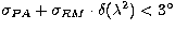 $\sigma_{PA} + \sigma_{RM} \cdot \delta(\lambda^2)
< 3\hbox{$^\circ$}$