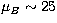 $\mu_B\sim 25$