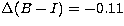 $\Delta(B-I)=-0.11$