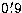 $0\hbox{$.\mkern-4mu^\prime$}9$