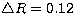 $\bigtriangleup R=0.12$