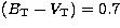 $(B_{\mathrm{T}}-V_{\mathrm{T}})=0.7$