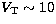 $V_{\mathrm{T}}\sim10$