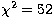 $\chi ^2=52$