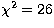 $\chi
^2=26$