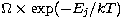 ${\sl \Omega} \times {\rm exp}(-E_j/kT)$