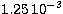 $\rm 1.25\,10^{-3}$