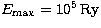 $E_{\rm max} = 10^5\,{\rm Ry}$