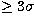 $\geq 3\sigma$