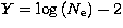 $Y = \log\left(N_\mathrm{e}\right)-2$