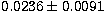 $0.0236\pm 0.0091$