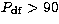 $P_{\rm df} \gt 90$