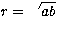 $r=\sqrt{ab}$