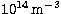 $\rm 10^{14}\,m^{-3}$