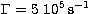 $\Gamma=5\ 10^5\,\rm s^{-1}$