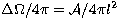 $\Delta \Omega/4\pi = {\cal 
A}/4\pi l^2$