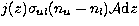 $j(z) \sigma_{ul} (n_u - 
n_l ) {\cal A}{\rm d}z$