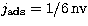 $j_{\rm ads} = 1/6 \,{\rm n v}$