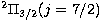 $^2\Pi_{3/2}(j=7/2)$
