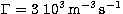 $\Gamma=3\ 10^3\,{\rm m^{-3}\,s^{-1}}$