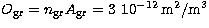 $O_{\rm gr}= n_{\rm gr} A_{\rm gr} = 3\ 10^{-12} \,{\rm m^2/m^3}$