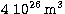 $4\ 10^{26}\,{\rm m}^3$