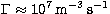 $\Gamma \approx 10^7\,{\rm m^{-3}\,s^{-
1}}$