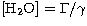 ${\rm [H_2O]}= \Gamma/\gamma$