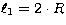 $\ell_1=2\cdot R$