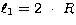 $\ell_1=2~\cdot~R$