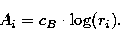 \begin{displaymath}
A_i=c_B \cdot {\rm log} (r_i).\end{displaymath}