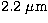 $2.2~\ensuremath{\mu\mbox{m}}$