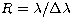 $R = \lambda/\Delta \lambda$