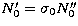$N'_{0} = \sigma_{0} N''_{0}$