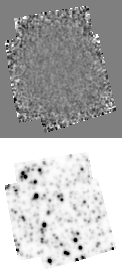 \begin{figure}
\includegraphics [width=8cm,clip]{imabruit.eps}
\hspace*{2mm}

\includegraphics [width=8cm,clip]{imasrc.eps}\end{figure}