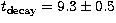 $t_{\rm decay}=9.3 \pm 0.5$