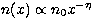 $n(x) \propto n_0 x^{-\eta}$