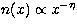 $n(x)\propto x^{-\eta}$