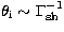 $\theta_{\rm i}
\sim \Gamma_{\rm sh}^{-1}$